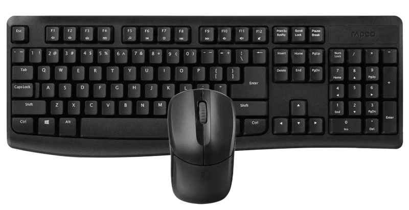 Rapoo X1800Pro Pack Teclado + Raton Inalambricos - 2.4GHz - Raton 1000 DPI - Autonomia hasta 12 Meses - Color Negro