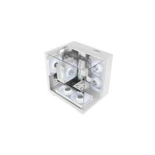 Mars Gaming MC-VISIONM Minitorre Ultracompacta - Soporte para Refrigeracion Liquida hasta 240mm - Triple Cristal Templado - Soporte MicroATX/Mini-ITX - 5 Ranuras de Expansion - 350x277x329mm