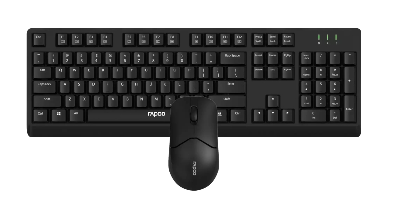 Rapoo X1500 Pack Teclado + Raton Inalambricos - 2.4GHz - Raton 1200 DPI - Autonomia hasta 12 Meses - Color Negro
