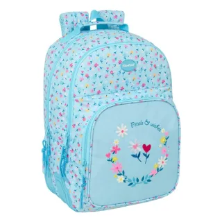 Safta Blackfit8 Petalos Mochila - Adaptable a Carro - Bolsillo Frontal - Portabotellas - Cremallera con Doble Tirador - Asa de Mano - Hombreras y Espalda Acolchada - 32x42x15cm - Color Azul