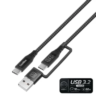 COOLBOX CABLE TRENZ USB-C+A/USB-C 3.2 GEN2 1.8