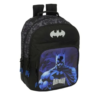 Safta Batman Mochila con 2 Compartimentos - Cantoneras Antirozaduras - Adaptable a Carro - Bolsillo Frontal - Portabotellas - Tirador Doble - Hombreras Ergonomicas - 20L - 320x150x420mm - Co