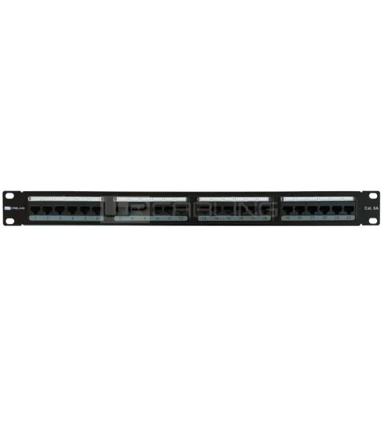 WP Patch Panel de 24 Puertos RJ45 CAT6A UTP - 1U IDC - Color Negro