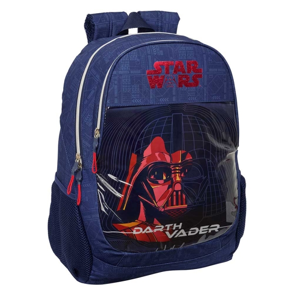 Safta Star Wars Mochila - 23L - Adaptable a Carro - Espalda Acolchada - Portabotellas - Cremallera con Doble Tirador - Asa de Mano - Hombreras Ergonomicas - 32x44x16cm - Color Azul Marino