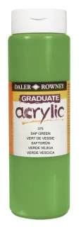 Daler Rowney Graduate Pintura Acrilica - Botella de Plastico - 500ml - Color Verde Vejiga
