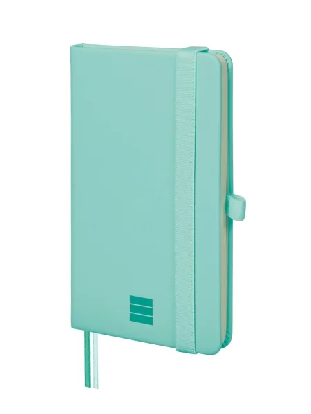 Finocam Nexo Cuaderno de Tapa Dura - 72 Hojas - 90x150mm - Papel Crema de 80g/m2 - Liso - Bolsillo Interior - Cierre con Goma - Hojas Microperforadas - Color Turquesa