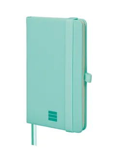 Finocam Nexo Cuaderno de Tapa Dura - 72 Hojas - 90x150mm - Papel Crema de 80g/m2 - Liso - Bolsillo Interior - Cierre con Goma - Hojas Microperforadas - Color Turquesa