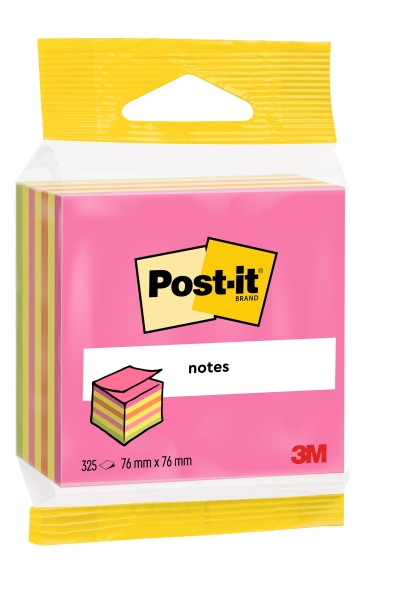 Post-It Cubo de 325 Notas Adhesivas Reposicionables - Forma Cuadrada - 76x76mm - Colores Surtidos