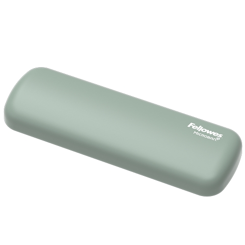 Fellowes Breyta Reposamuñecas para Raton - Proteccion Antibacteriana Microban - Revestimiento Antipolvo - Tacto Suave - Soporte Ergonomico - Alivio del Dolor - 18x6x1.75cm - Color Verde Salv