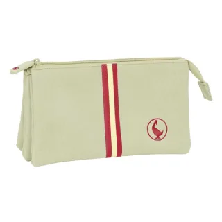 Safta el Ganso Basics Portatodo - 3 Compartimentos con Cremalleras - Bolsillo Interior - 0.6L - 220x30x120mm - Color Beige