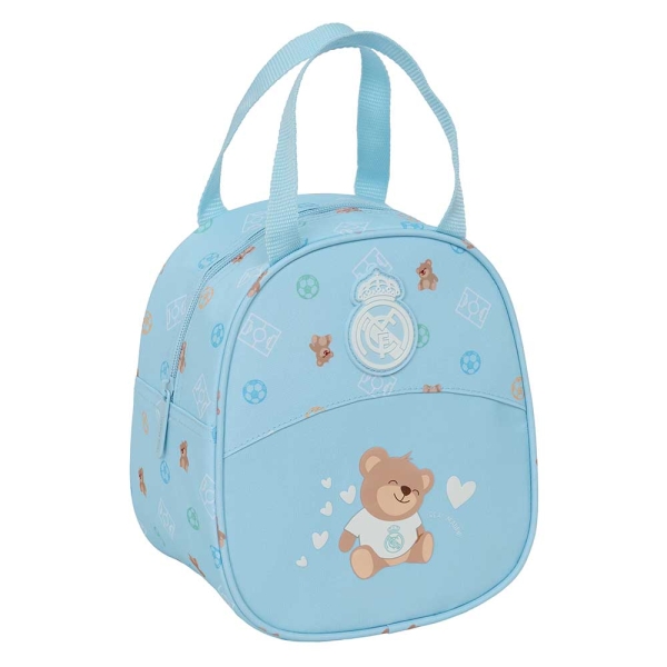 Safta Real Madrid Bolsa Preescolar Isotermica - Asa de Mano - Cremallera - 19x22x14cm - Color Azul