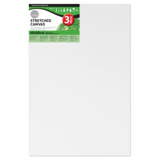 Daler Rowney Simply Pack de 3 Bastidores Entelados- 40x60cm - Imprimacion Triple - Grano Medio - 100% Algodon sin Acido - 250g - Color Blanco