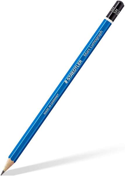 Staedtler Mars Lumograph 100 Lapiz de Grafito Hexagonal - Mina 5H - Resistencia a la Rotura - Madera de Bosques Sostenibles · Pack de 12 uds.