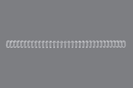 GBC Wirebind Pack de 100 Alambres de Encuadernacion 6mm para Paso 3:1 Redondo o Cuadrado - Formato A4 - Para 34 Orificios - Encuaderna hasta 55 Hojas - Color Blanco