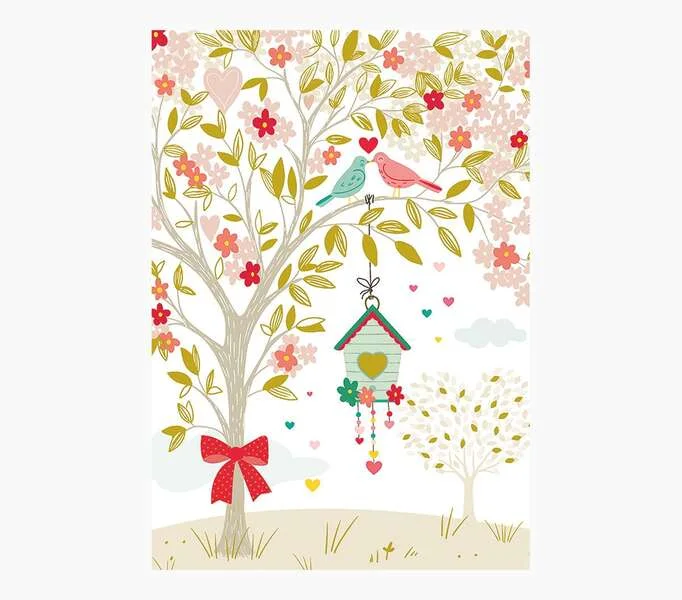 Pictura Tarjeta Felicitacion Zig-Zag Triptico - Estampado en Caliente - Lentejuelas - Pop-Up - 15x22cm - Incluye un Sobre Blanco - sin Envoltorio - Papel con Certificacion FSC