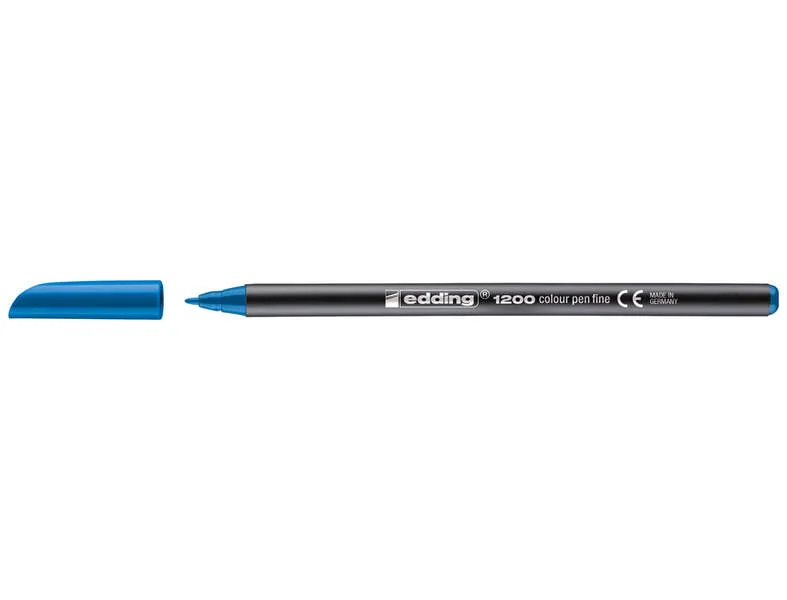 Edding 1200 Rotulador - Punta Redonda - Trazo entre 0.5 y 1 mm. - Tinta con Base de Agua - Color Azul Claro · Pack de 10 uds.
