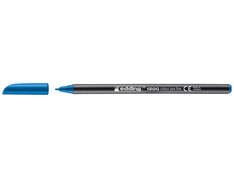 Edding 1200 Rotulador - Punta Redonda - Trazo entre 0.5 y 1 mm. - Tinta con Base de Agua - Color Azul Claro · Pack de 10 uds.