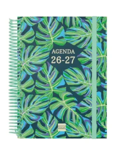 Finocam Diva Agenda Escolar 26/27 en Catalan - 1 Dia por Pagina - Formato 4º - 155x212mm - Tapas de Carton Forrado - Papel de 80g/m2 - Espiral - Esquinas Microperforadas - Multicolor