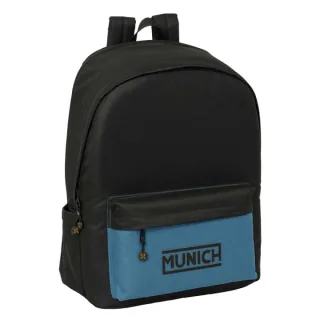 Safta Munich Mochila para Portatiles hasta 15.6" - Bolsillo para Tablet hasta 11" - Antirrobo - Asa de Mano - Conector USB - Cremallera - Doble Tirador - Acolchada - 31x44x18cm - Color Negro
