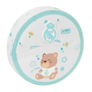 Safta Real Madrid Preescolar Plumier Redondo - 18 Piezas - Cremallera - Goma - Lapiz - 6 Colores - 8 Rotuladores - 2 Sacapuntas - 21x3.5cm - Color Blanco