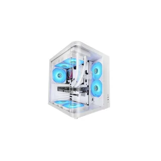 Mars Gaming MC-CURV Caja Torre ATX - Cristal Templado Curvo Continuo - Doble Camara - Conectividad USB-C y USB 3.0 - 7 Ranuras de Expansion - 343x286x353mm - Color Blanco