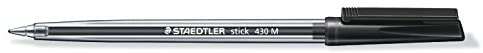 Staedtler Stick 430 Boligrafo con Capuchon - Punta 0.35mm - Tinta Endeleble - Color Negro · Pack de 50 uds.