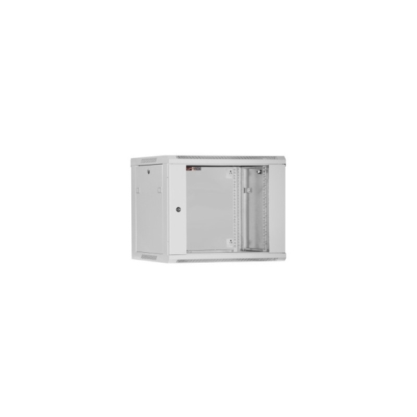 WP RWB-09605-G Armario Mural 9U - Puerta de Cristal - Cerradura de Seguridad - 600x500x500mm - Color Gris