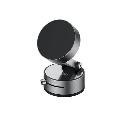 XO C170 Soporte Magnetico de Coche para Smartphones - Fijacion por Vacio - Rotacion 360º - Boton de Liberacion - Aro Metalico Incluido - Color Negro