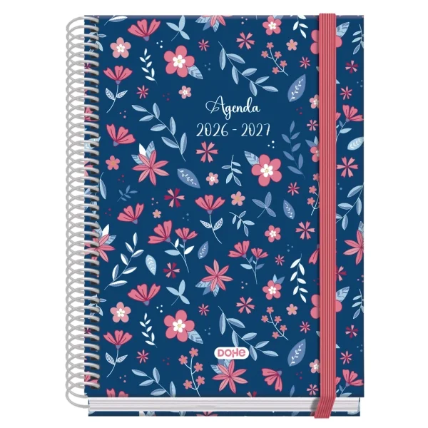 Dohe Prime Lovely Agenda Escolar 26/27 - Formato A5 - Semana Vista - Papel Offset Ahuesado 70g - Cubierta de Carton Plastificado - Espiral - Goma - 15x21x2cm - Multicolor