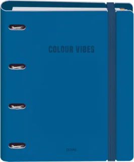Dohe Colour Vibes Polyfoam Carpeta de 4 Anillas Mixtas de 35mm A4 Recambio 100 Hojas Cuadricula 5mm - Cubierta de Polyfoam 2mm - Cierre con Goma - Incluye 4 Separadores y Sobre de Polipropil