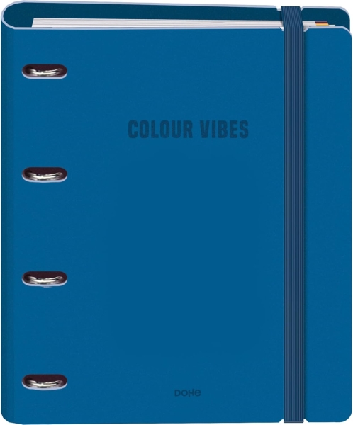 Dohe Colour Vibes Polyfoam Carpeta de 4 Anillas Mixtas de 35mm A4 Recambio 100 Hojas Cuadricula 5mm - Cubierta de Polyfoam 2mm - Cierre con Goma - Incluye 4 Separadores y Sobre de Polipropil