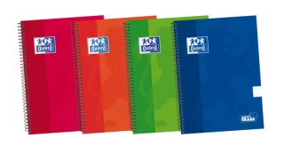 Oxford School Classic Write&Erase 4º Cuaderno Espiral - Tapa Extradura Resistente - Pauta de 2.5mm con Margen - 80 Hojas - Colores Surtidos · Pack de 5 uds.
