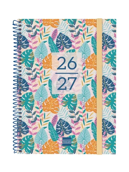 Finocam Secundaria Agenda Escolar 26/27 en Catalan - Semana Vista Horizontal - Formato 4º - 155x212mm - Tapas de Polipropileno - Papel de 80g/m2 - Espiral - Esquinas Microperforadas - Multicolor