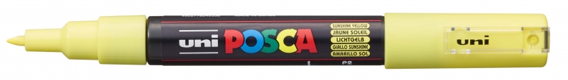 Posca PC-1M Marcador de Pintura - Punta de Poliester Conica 0.7mm - Tinta Base al Agua - No Permanente - Resistente a la Luz - Color Amarillo Sol · Pack de 6 uds.