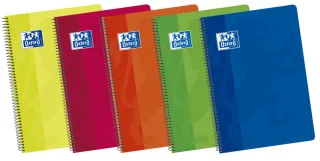 Oxford School Classic Fº Cuaderno Espiral Tapa Blanda 4x4 - 80 Hojas - Colores Vivos - Margen 4x4 - Ideal para Estudiantes · Pack de 5 uds.