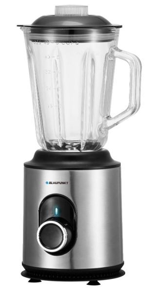 Blaupunkt BP4002 Batidora de Vaso 1000W con Jarra de Cristal 1.5L - 2 Velocidades + Turbo - Cuchillas de Acero Inoxidable - Funcion Pulse - Pies Antideslizantes - Apta para Lavavajillas - Co