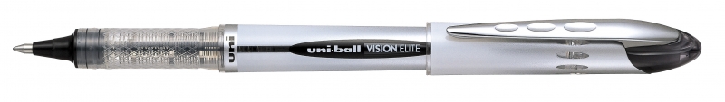 Uni-ball Vision Elite UB-200 Rollerball de Tinta Liquida - Punta de Bola 0.8mm - Sistema Antifugas para Viajes - Color Negro · Pack de 12 uds.