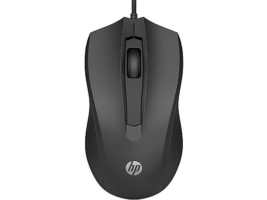 HP 105 Raton USB- Sensor Optico 1600 DPI - Diseño Ambidiestro Ergonomico - 3 Botones con Rueda de Desplazamiento - Ligero y Duradero - Color Negro