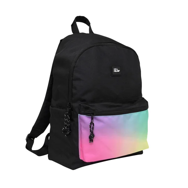 Milan Sunset Mochila Escolar Clasica 22L - 2 Cremalleras - 41x30x18cm - Color Negro