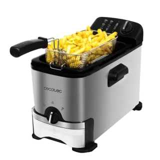 Cecotec Cleanfry Infinity 3000 Freidora Electrica - 2000W - Capacidad 3L - Sistema de Filtrado - Apto Lavavajillas - Temperatura Regulable - Antiolores - Recipiente de Aceite Extraible - Ace