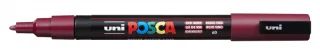 Posca PC-3M Marcador de Pintura - Punta de Poliester Conica 0.9-1.3mm - Tinta Base al Agua - Resistente a la Luz - No Permanente - Color Vino · Pack de 6 uds.