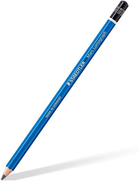 Staedtler Mars Lumograph 100 Lapiz de Grafito Hexagonal - Mina 10B - Resistencia a la Rotura - Madera de Bosques Sostenibles · Pack de 12 uds.