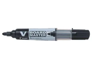 Pilot V-Board Master Begreen Rotulador para Pizarra Blanca - Punta Redonda 6mm - Trazo 2.3mm - 91% Plastico Reciclado - Recargable - Color Negro · Pack de 10 uds.