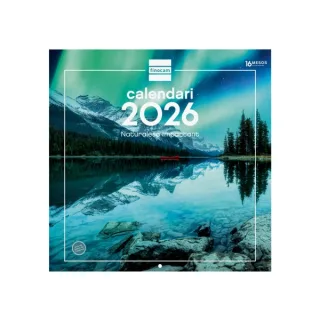 Finocam Calendario de Pared en Catalan - Anual 2026 - Imagenes Variadas - 300x300mm - Espacio para Escribir - Tematica de Naturaleza