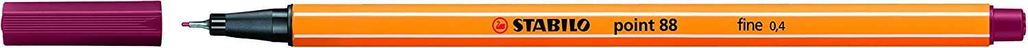 Stabilo Point 88 Rotulador de Punta Fina de Fibra - Trazo de 0.4 mm - Tinta con Base de Agua - Color Purpura · Pack de 10 uds.