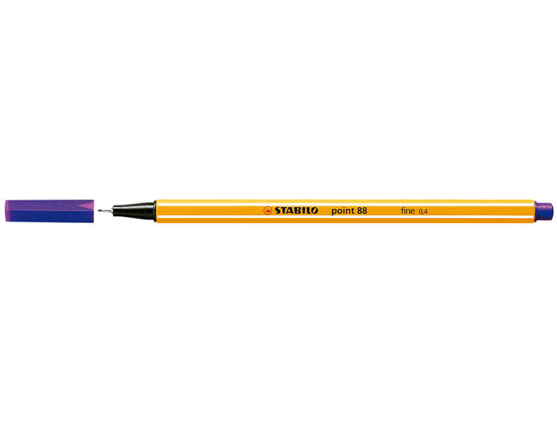 Stabilo Point 88 Rotulador de Punta Fina de Fibra - Trazo de 0.4 mm - Tinta con Base de Agua - Color Violeta · Pack de 10 uds.