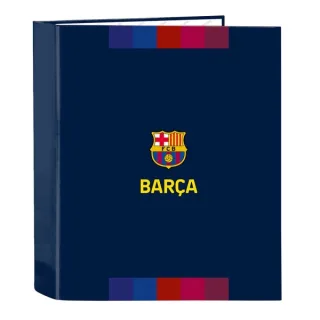 Safta F.C.Barcelona 1ª Equipacion 26/27 Carpeta de 4 Anillas de 40mm - Formato Folio - Tapas Duras Forradas - Lomo Ancho - 27x33x6cm - Color Azul Marino