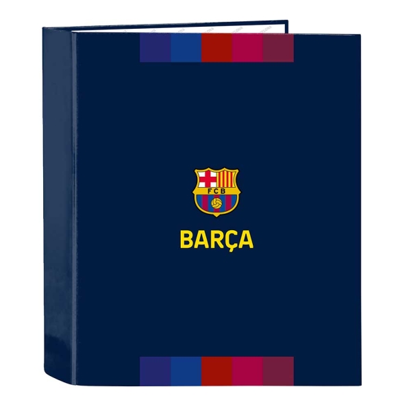 Safta F.C.Barcelona 1ª Equipacion 26/27 Carpeta de 4 Anillas de 40mm - Formato Folio - Tapas Duras Forradas - Lomo Ancho - 27x33x6cm - Color Azul Marino