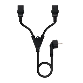 Nanocable Cable de Alimentacion CEE7 Macho a 2x C-13 Hembra 3m - Color Negro