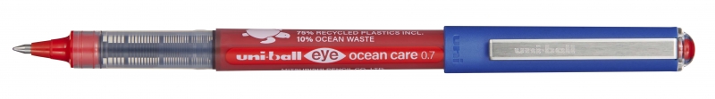 Uni-ball Eye Ocean Care UB-157ROP Boligrafo de Tinta Liquida - Punta de Bola 0.7mm - Trazo 0.5mm - Tinta Resistente al Agua y Luz - Color Rojo · Pack de 12 uds.